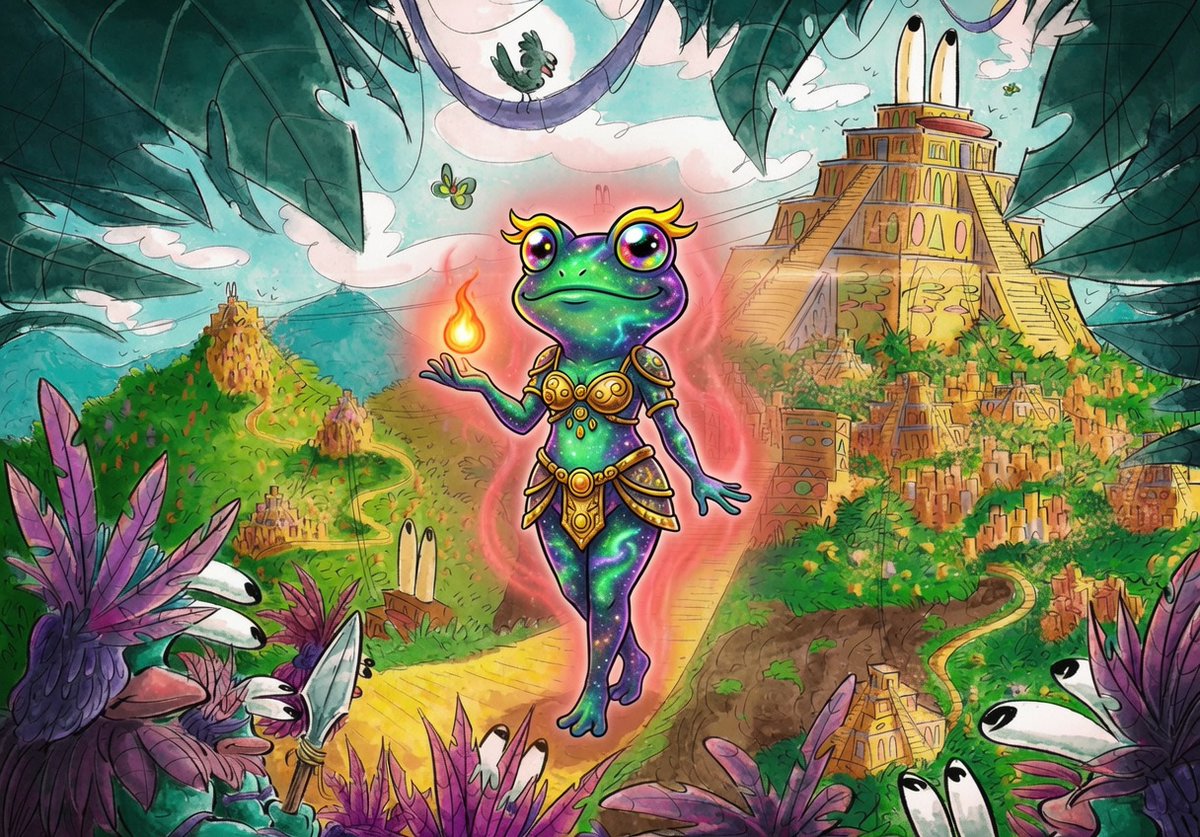 dropaalpha's tweet photo. The @dropaalpha × @TradePools Empire wasn’t just serene…
it was electric.
Hidden deep in a wild tropical jungle,
colossal pyramids exploded upward 
forged from pure love, devotion, and raw Dropa energy for the Gods.

In the sacred ponds and under the raging canopy,
peace turned into passion,
friendship into fire,
love and affection flooded like a storm.
Neon bodies glowed.
Frogs went wild.
The whole jungle vibrated with voltage.
No charts. No noise.
Just pure, unstoppable Dropa power.

This is the legacy.
Enjoy your weekend, $Dropas.
The jungle is still pulsing. 🌿🔥🐸💚
https://t.co/3PAJlNxqJR