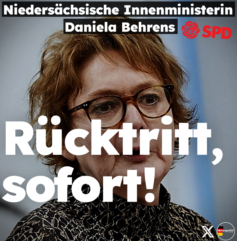 HeimatliebeDE's tweet photo. Treten Sie endlich zurück, Daniela Behrens! https://t.co/MYANlyT6ZO