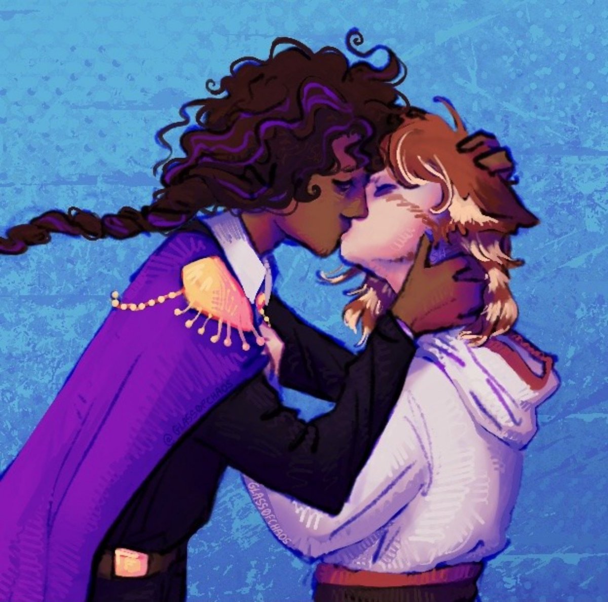 glass0fchaos's tweet photo. #AssassinduoMonth day 9 "first kiss" and no one can convince me that it could take place somewhere different than this talk they had after Ewron killed Ash's daughter and offered risking his life just to revive her (covered bc its #ashwron +i dont want cc to accidentally see it) https://t.co/nji3EG354z