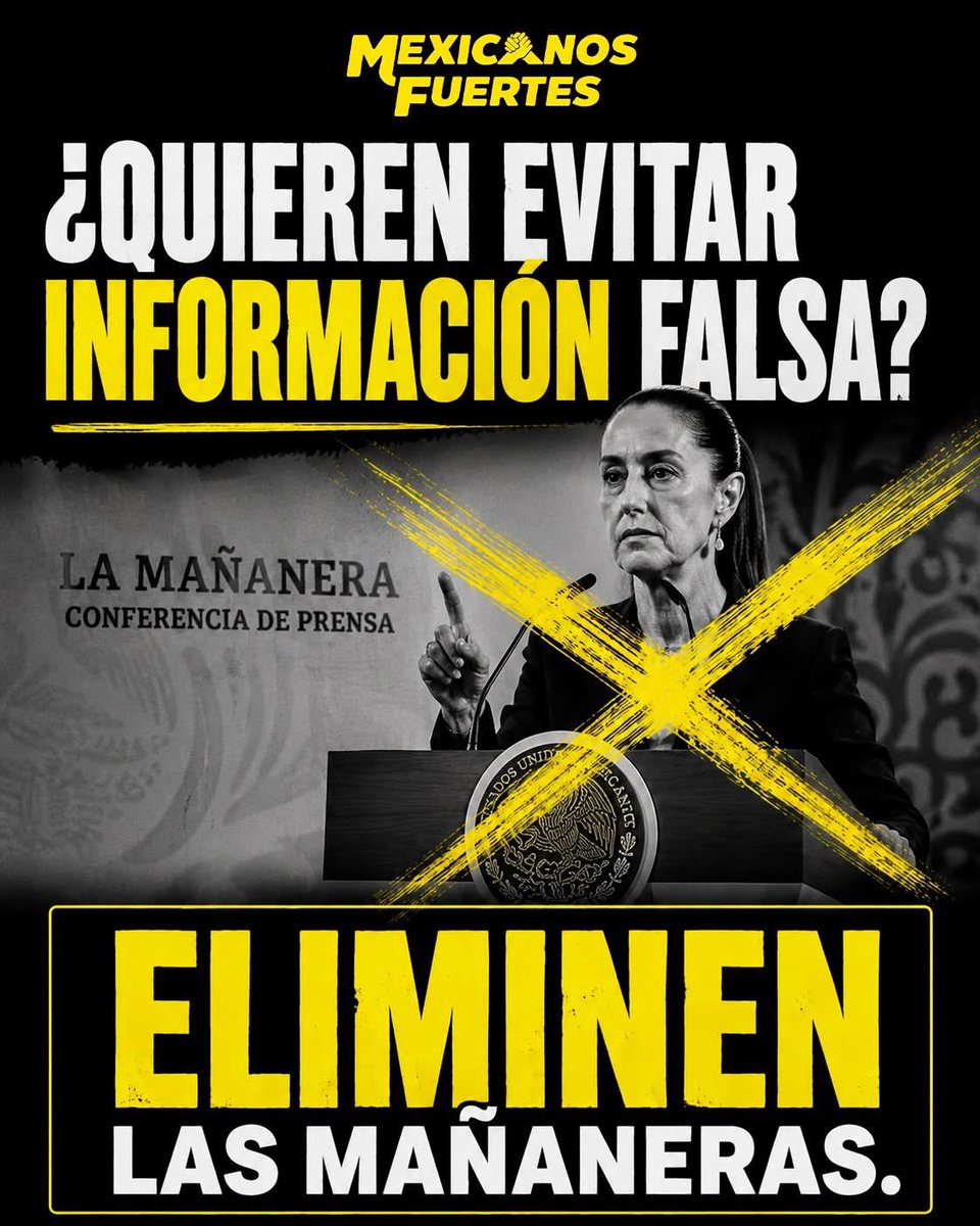 MaxKaiser75's tweet photo. LA FUENTE principal de información FALSA es y ha sido, desde hace 8 años, el Circo Mañanero 

¿Quieren proteger a “Las Audiencias”? Eliminen las mañaneras, la fuente de MENTIRAS más grande de la historia de México 

Así de fácil 

Sigue a @MxFuertes 🙏🏻 https://t.co/giTgjDiHUt