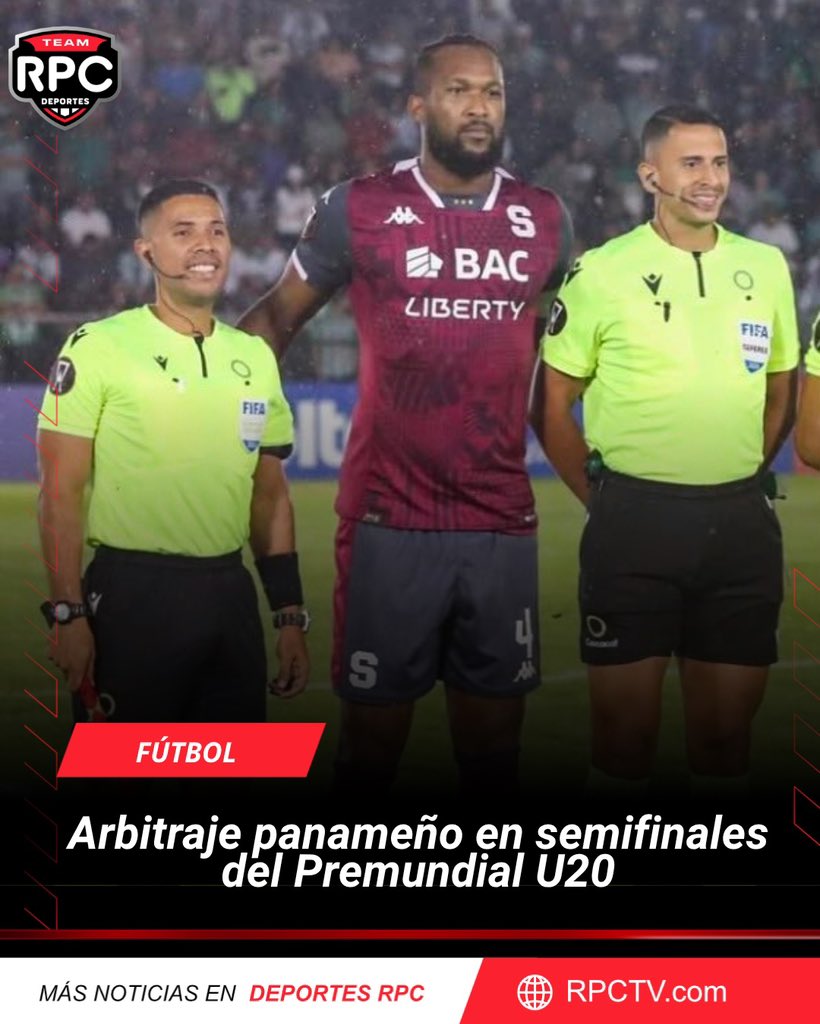 deportes_rpc's tweet photo. ¡BUENA ESA!🇵🇦👏
El panameño Jorge Leira será el árbitro principal en la semifinal del Premundial U20 de CONCACAF entre Estados Unidos 🆚 Costa Rica en el estadio Azteca, mientras que su compatriota Jorginho Vázquez estará como asistente.
#FutbolRPC https://t.co/VbYMPg1BFR