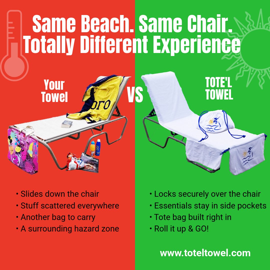 Sunpro2's tweet photo. Ready to upgrade your beach chair? 📷
📷 Which side are you picking... Left or Right?
Discover the Tote'l Towel at https://t.co/IVUUzHyvfR
#TotelTowel #BeachLife #PoolDay #SouthPadreIsland #BeachVacation #TravelSmart #BeachEssentials #loungechairtowel #poolparty #beachvibes https://t.co/OfsnivZSFD