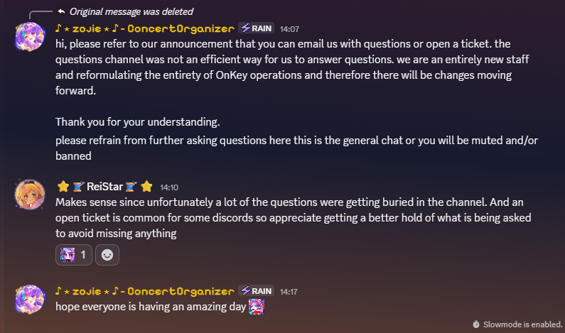 PegasusWitchVT's tweet photo. SO I don't usually post this or get involved in this sort of thing. 

BUT any good will I have had for the hope that this con would do the right thing and get things together is now OFFICIALLY GONE.

They deleted the entire questions section of their discord (including important questions), mind you this was the ONE place people could ask questions/clarification. They have now decided to ban/kick anyone asking anything of them.

Even clarification is banned. I got banned/kicked for asking for clarification.

I have been civil and just asking questions of them in the server to make sure they are actually doing as they have said they are. SO now to see how their new "staff" is handling things I would advise anyone giving them a chance to get your refund (if you can) and run away.

They are running on "vibes" and the only people allowed to remain or people that don't call their actions into question.