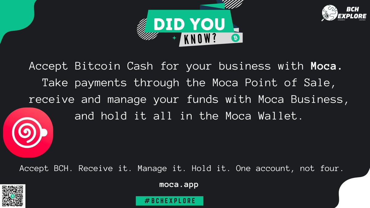 BCHExplore's tweet photo. π Did you know your business can accept BitcoinCash with Moca?
One account to take payments, receive, manage, and hold it all. β‘
https://t.co/0Nn33OO4yn #BCHExplore https://t.co/oJgksmVzAc