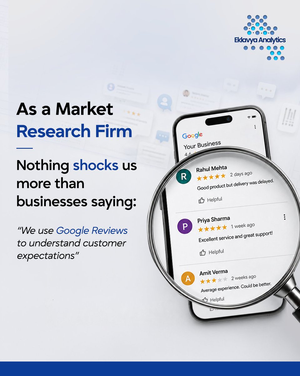 EklavyaAnalytic's tweet photo. #GoogleReviews are valuable. But they may not always give timely &amp; relevant information.

#Markets change, #CustomerExpectations evolve. 

#Businesses need fresh insights,not just old feedback-which is what Agile &amp; Pulse Research offer. 

So, what do you prefer? #EklavyaAnalytics https://t.co/fTOpwQBsFV