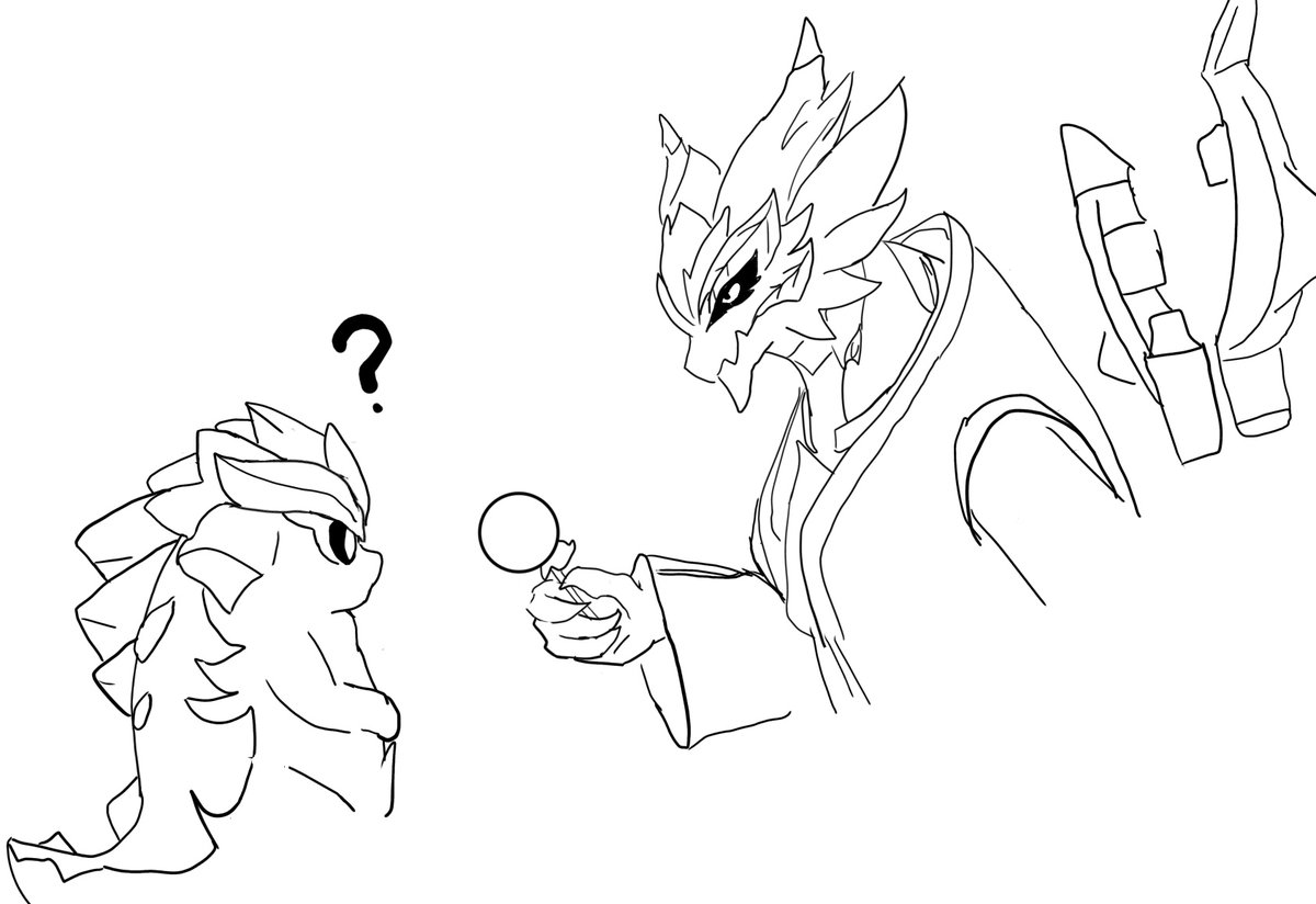 Kinilereyapper's tweet photo. "Here's a candy for you. Eat it and then activate Huitzilopochtli, okay?"
"Rawr???"
#Kukulkan https://t.co/0yLBsF0P5o