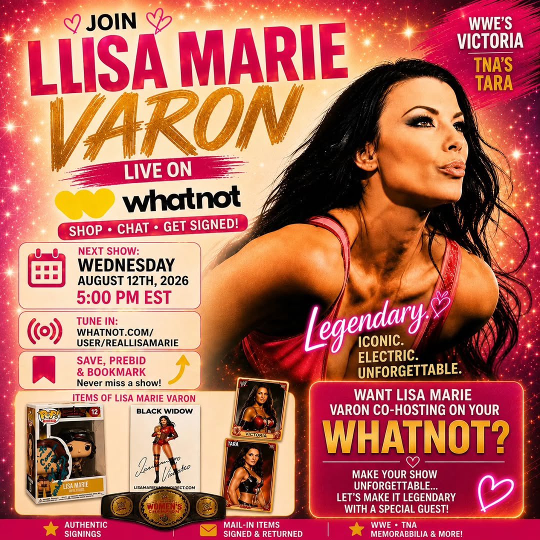 REALLiSAMARiE's tweet photo. Repost from @camaronthetalent
•
🚨 OH MY GOD... IT'S THAT TIME AGAIN! 🚨

My good friend Lisa Marie Varon is going LIVE on Whatnot! 🎉
Come hang out, shop, and grab some incredible WWE memorabilia, TNA memorabilia, signed collectibles, photos, championship belts, and so much more! Whether you're a lifelong wrestling fan or just starting your collection, you won't want to miss it! 🔥

📅 Wednesday, August 12
🕔 5:00 PM ET / 4:00 PM CT

📍 LIVE on Whatnot
🔗 Whatnot: https://t.co/qPAHYgrYdi

📸 Instagram: https://t.co/qajpVXCjEB
🌐 Website: https://t.co/fEc8gNkX5y

Lisa always puts on an amazing live show with awesome memorabilia, great stories, and plenty of surprises. Come support her, hang out with us, and add something special to your collection!
See you all there! ❤️