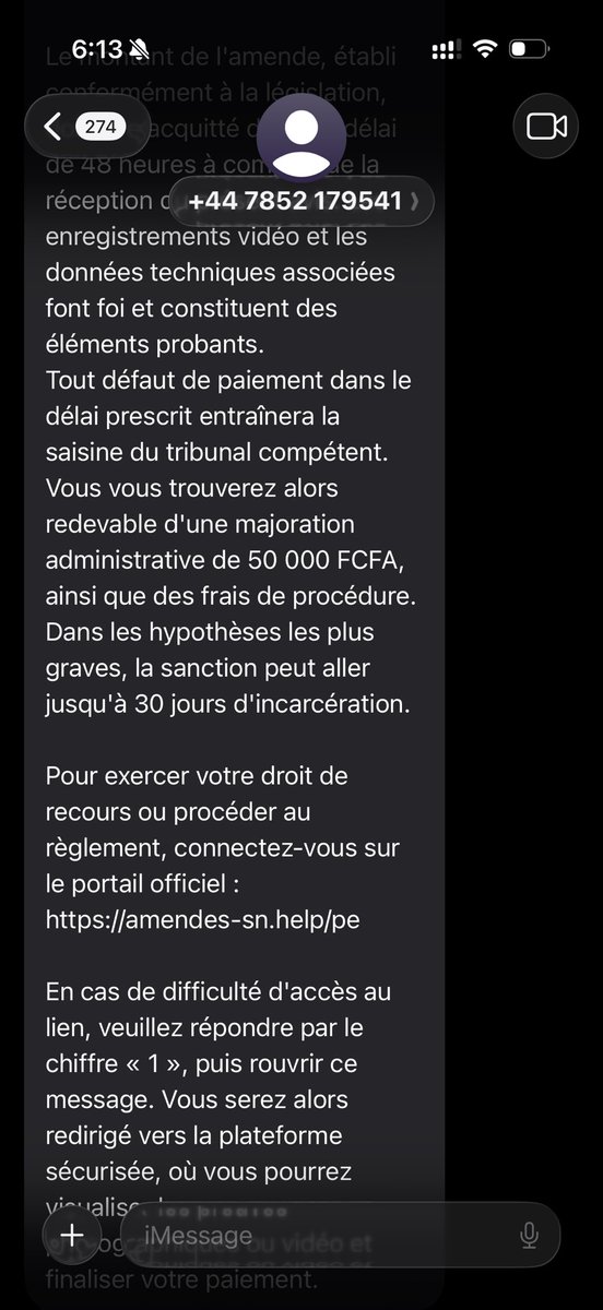 papidiagne30's tweet photo. ATTENTION 🚨🚨
(FYI @PoliceNationSN )
J’ai reçu un faux sms de police routière disant que mon véhicule a été flashé pour excès de vitesse. Il s’agit d’une tentative de phishing. Évitez de tomber dans le piège. Voici les indices: 👇🏾👇🏾 https://t.co/9R0ujRfsQx