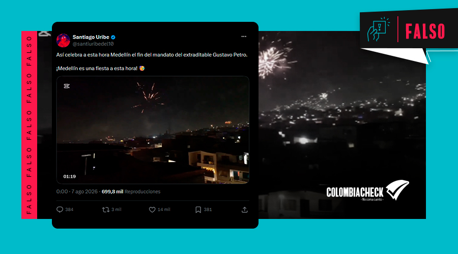 Colcheck's tweet photo. #FALSO | Video de la alborada decembrina de Medellín de 2024 circula como celebración por el fin del gobierno Petro
📌La grabación no tiene ninguna relación con la posesión de Abelardo de la Espriella.
🔗https://t.co/qpowKjNSqf https://t.co/QvJPxYeokj