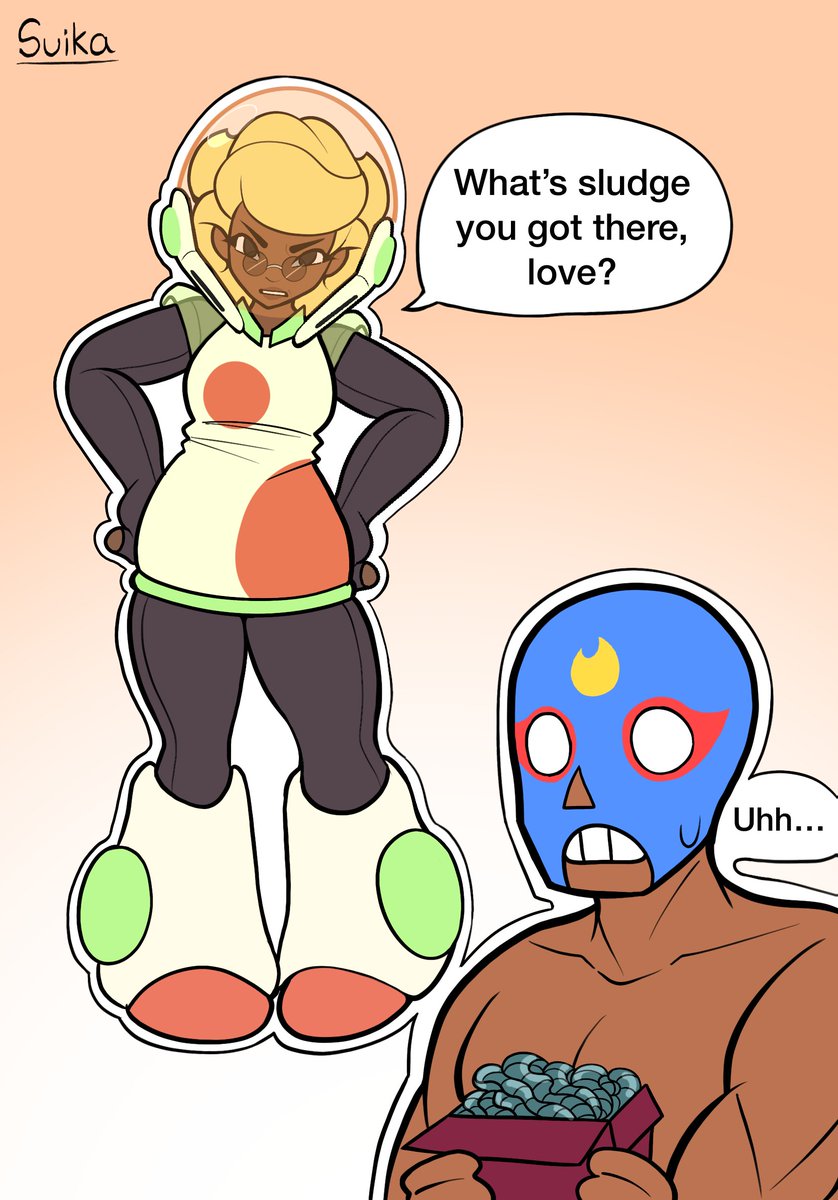 T3diGal's tweet photo. Hi twitter here's my drawing of the new skin Retrofuture Rosa and also El Primo kinda, hope y'all like it reeeee #brawlstars #elprimo #rosabrawlstars #nanonoodles #nanostarr #frutigeraero #dystopian #hopecore @BrawlStars https://t.co/YQR8CHizSj