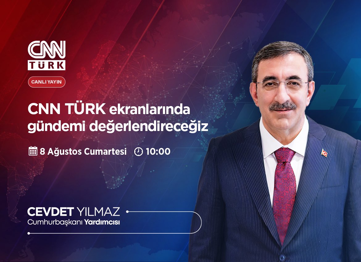 _cevdetyilmaz's tweet photo. Yarın @cnnturk ekranlarında @hakanchelik ile gündemi değerlendireceğiz.

📡 #Canlı

🗓 8 Ağustos 2026

⏰ 10.00 https://t.co/vTJb9oJBaG
