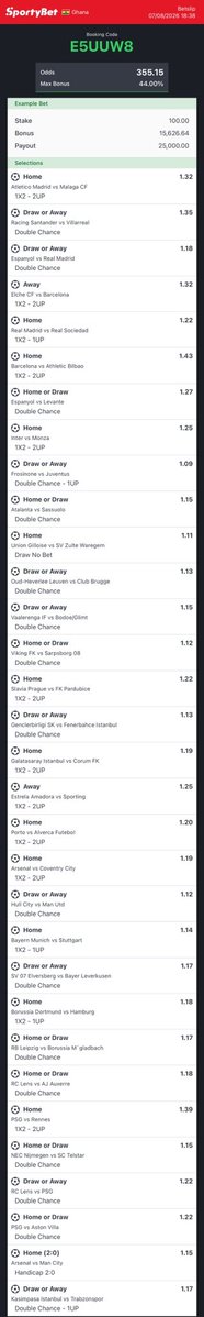 LilMoGh's tweet photo. Sportybet Code : E5UUW8

303 odds https://t.co/WRX1S09qXW
