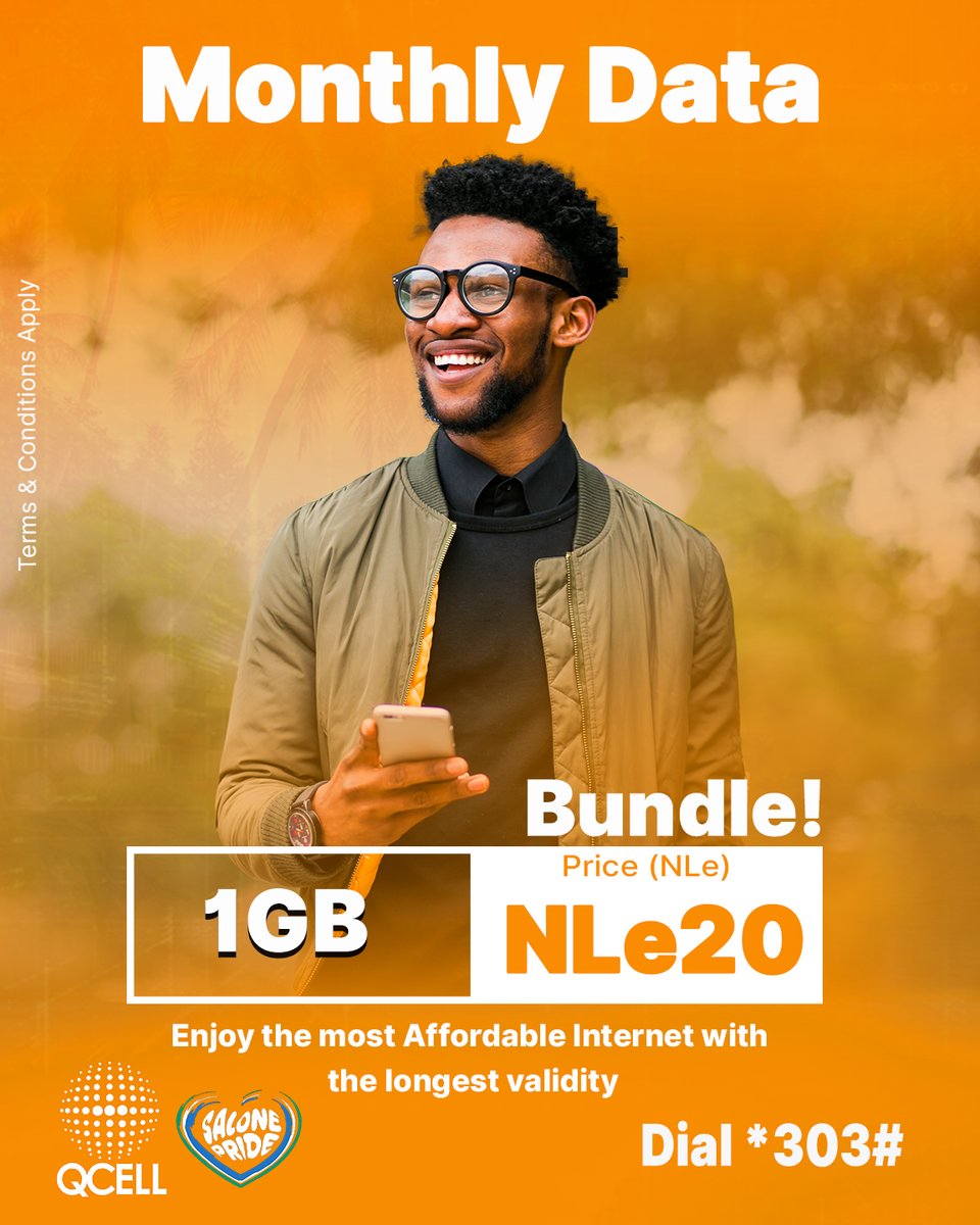 QcellSL's tweet photo. Enjoy QCell's most affordable Weekly Magic
Data Pack and stay connected to what matters most!
📶 1GB Data Bundle @ NLe20
⏳ Valid for 21 Days
💰 Great value for your money!
📲 *Dial 303# to activate your Weekly Magic Data Pack
#QCellSL #1GBBundle #WeeklyData #StayConnected https://t.co/bWN05xvo2o