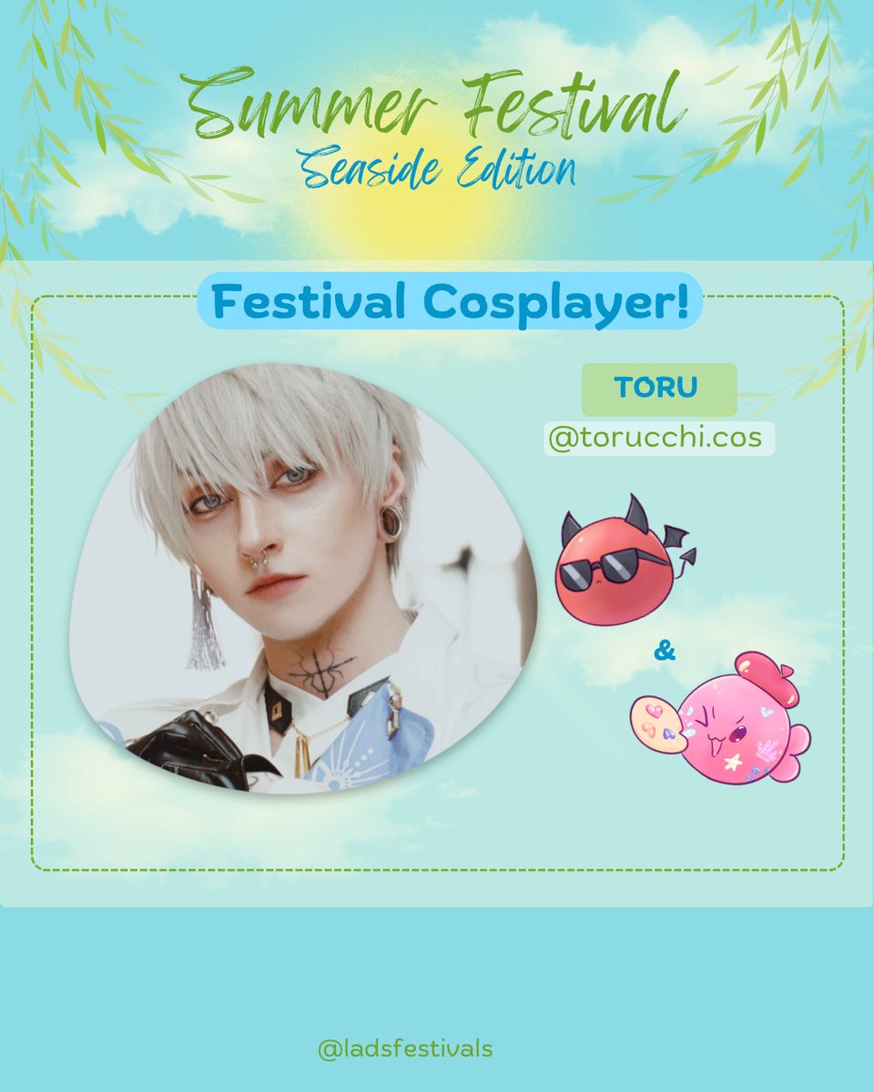LADSFestivals's tweet photo. 𓇼 ⋆.˚ 𓆉 𓆝 𓆡⋆.˚ 𓇼

Introducing our Festival's Sylus AND Rafayel Cosplayer! 🖤🩷 🫶

@ toorucchi.cos (Insta) is coming to bring everyone some adorable summer pictures of this power duo!

Please make sure to check out their socials and show Toru lots of love!

#ladseasidefest https://t.co/Vjn6I7OW4S