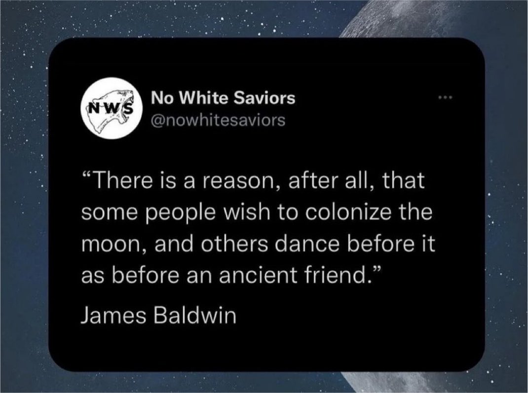 memeticsisyphus's tweet photo. Every take like this reminds me of my favorite James Baldwin quote. It captures everything about them so perfectly. Progressives hate real progress. They hate when people build things. They hate new inventions. They hate achievement. Because every time someone achieves something, he rises above the rest. It’s the heart of inequality, someone differentiated himself and the difference can’t be ignored. 

As much as they’d like to pretend progressivism is about helping those left behind, helping the poor or the down trodden, it’s not true. It’s always been about pulling those that rise above down. Those that want to conquer new worlds, build new cities, explore new possibilities they are the enemy of equality. 

There are those who see the infinite horizon as man’s destiny, and there are those who are mad you’re not dancing in the mud with the rest of them.