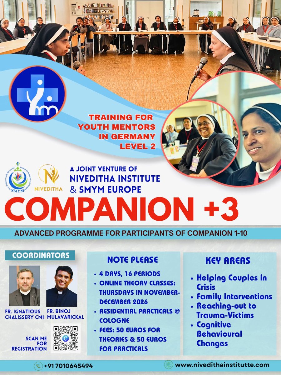 Nivedithaekm's tweet photo. Advanced Training for Youth Mentors in Germany- 3rd Batch (Two-Months Theory &amp; Two-Days Practical) https://t.co/nMCFYm4eOp