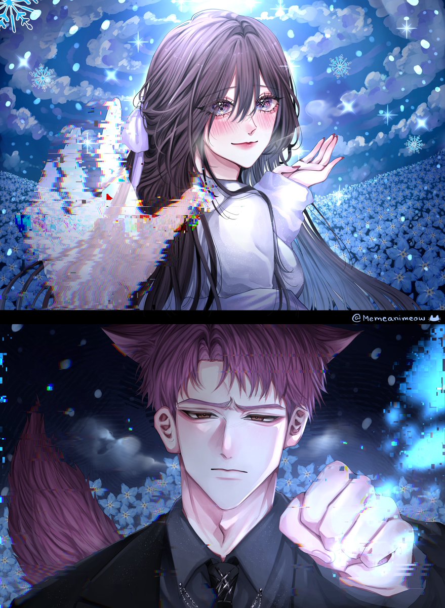 Memeanimeow's tweet photo. Yearning❄️                                 Reunion 🌱

 #Valko #LoveandDeepspace https://t.co/E3wWWe3k9f