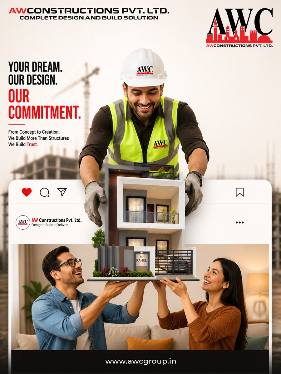 AWConstruc6093's tweet photo. Your Dream
Our Design
Our Commitment.
.
.
📞9630303786📞9993338877
📍1809, Shrishti C.B.D, World One Tower, South TT Nagar , Bhopal 462003
.
.
#concrete #construction #BuildWithConfidence #building #Bhopal https://t.co/XcT8oGTtX3