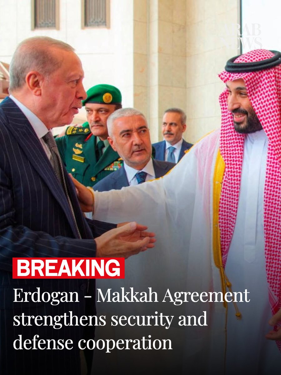 arabnews's tweet photo. 🔴 BREAKING: Erdogan - The Makkah Joint Defense Agreement strengthens security and defense cooperation https://t.co/28ad44R905 https://t.co/SVsydN7L3K