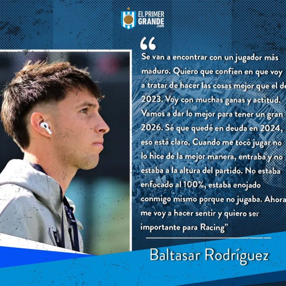 milivizcarraa's tweet photo. Pensar que Baltasar Rodriguez lo primero que declaró después de volver del Inter a Racing dijo, “se van a encontrar con un jugador maduro” https://t.co/f3xi3Oc99r