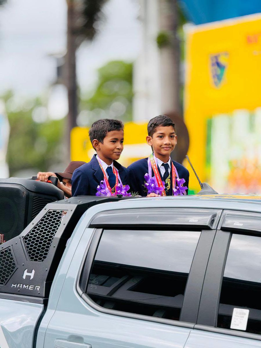 StAnnesLK's tweet photo. M. Ayan, silver medalist in Under-10 Kata, and Ronelle Perera, silver medalist in Under-12 Kata, at the 2026 Under-14 South Asian Karate Cup, held in Dhaka, Bangladesh, were welcomed on their return to the College. https://t.co/ELkZyTSlJP