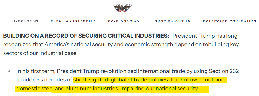 FreeTradeBryan's tweet photo. 🧵A short thread on the latest White House tariff "Fact" Sheet. 
If any other country inflicted the damage on U.S. industries that Trump has, we would declare war on them. 
Starting point: https://t.co/xZQNseBleC