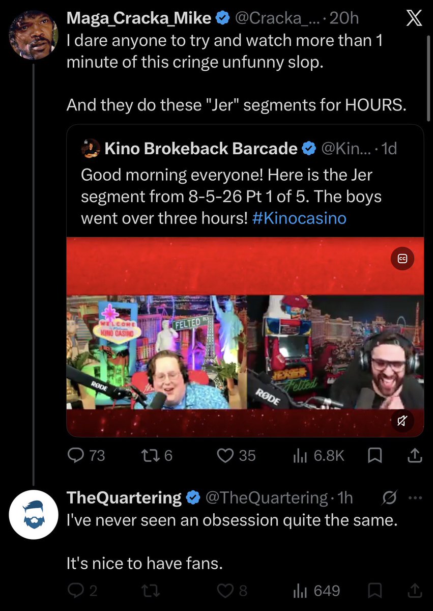 YellowFlashGuy's tweet photo. Well @TheQuartering you did deplatform them from YouTube and continue to flag down uploaded videos. Makes sense, cuckold. How’s Adam BtW, he still railing your wife? https://t.co/WP0KV8EKp5