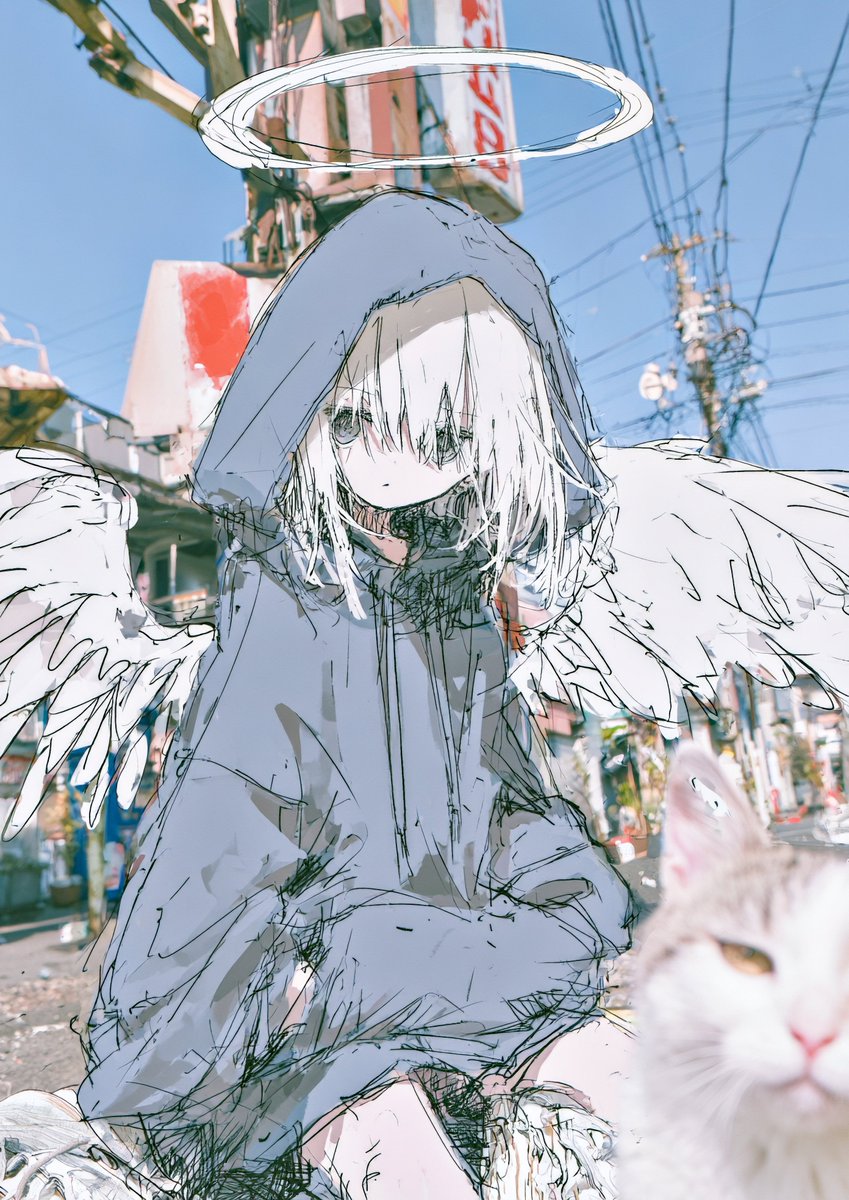 WABISABI_pomo's tweet photo. 皆さんは天使ちゃんに夢中で画像内の猫に気が付かない。 https://t.co/2kL03UhyAk