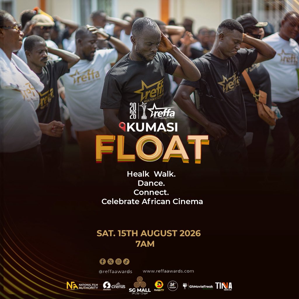 U_Aba_'s tweet photo. Join the REFFA Kumasi Float for an unforgettable morning of:
A refreshing health walk
High-energy dance and aerobics
Meaningful connections

Saturday, 15th August 2026
7:00 AM

#reffa #reffaawards #reffafilmfestival #reimaginingafricastoriesbeyondborders https://t.co/zWDfkFsHIg