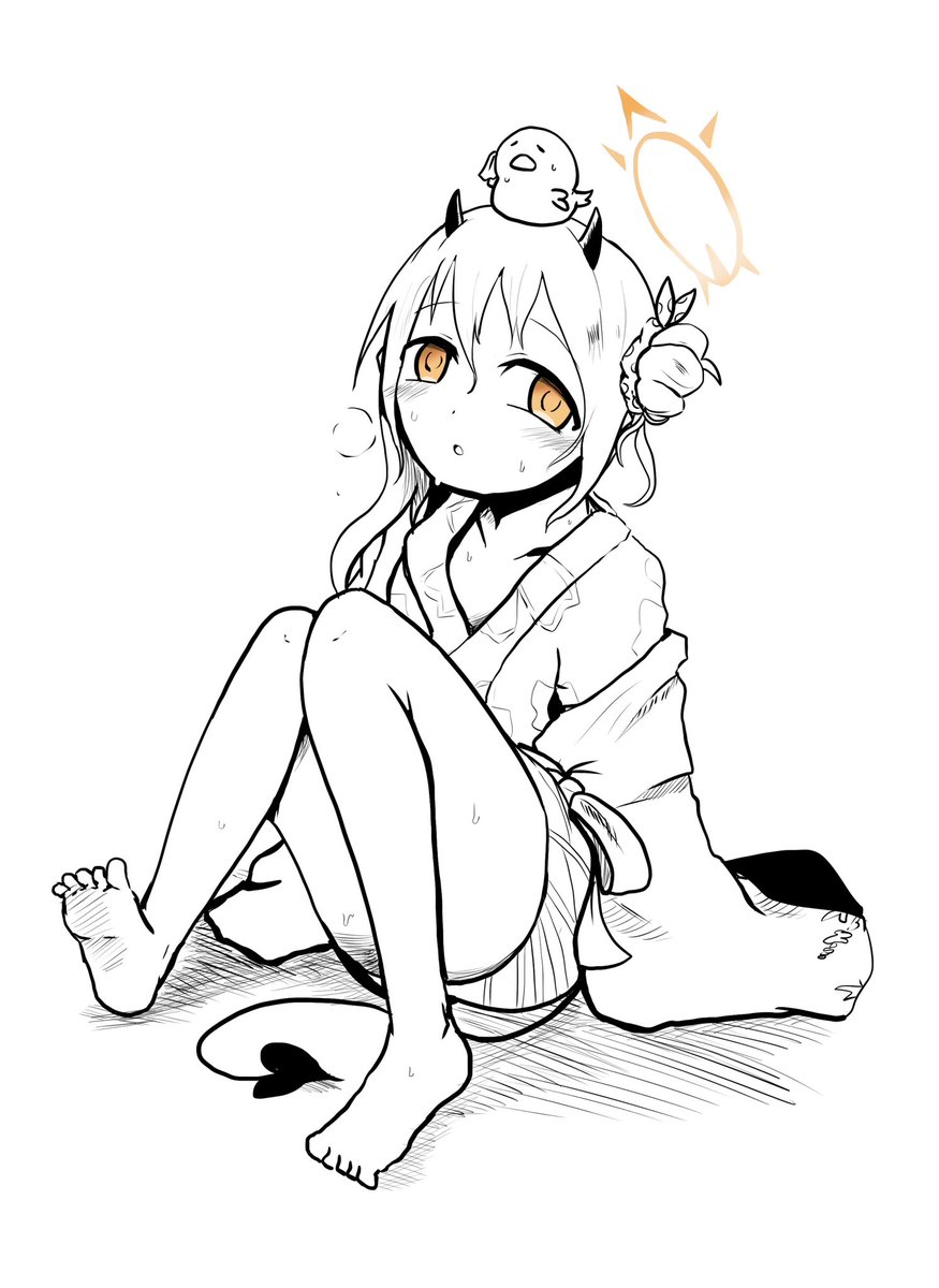 hisannahito's tweet photo. ブルアカが温泉とコラボしていたのでしっかり期間内に描いた健全な落書きを置いておきます（コラボ期間〜8/7まで）

#ブルアカ https://t.co/TT3FUjsk2g