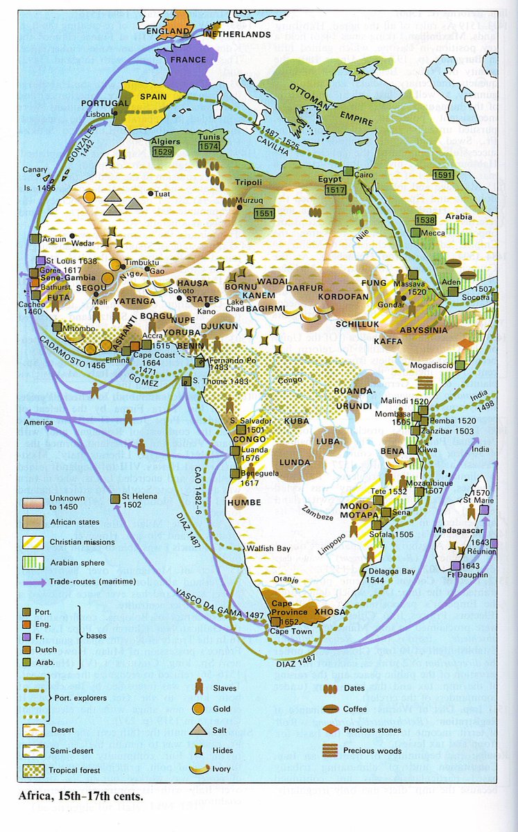 MapsAfrican's tweet photo. Africa in the 15th-17th centuries. https://t.co/C1BVhSTvgB