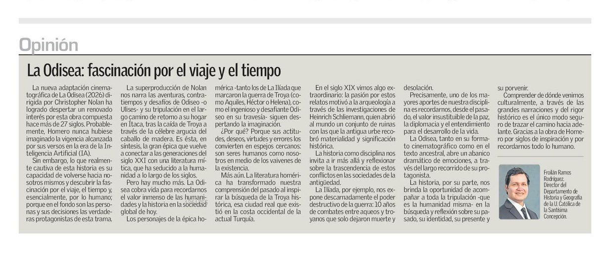 FroilanRamosR's tweet photo. El viaje humano es una búsqueda de sentido a través del tiempo y la #historia. 🗺️✨ En mi columna en @DiarioConcepcion, reflexiono sobre por qué las humanidades son el faro indispensable para nuestro presente y futuro 🏛️📖 @ucscconcepcion #UCSC https://t.co/9D6u4keWEJ