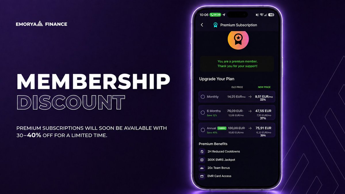 EmoryaApp's tweet photo. 🔥 Limited Time Offer: 30–40% OFF Premium Subscriptions! 

⏳ Upgrade your experience and unlock all the benefits of Premium with an exclusive discount available for a limited time only.

Don’t miss your chance to join the Premium journey and take your progress to the next level! 💪

Grab your offer before it’s gone! 🔥