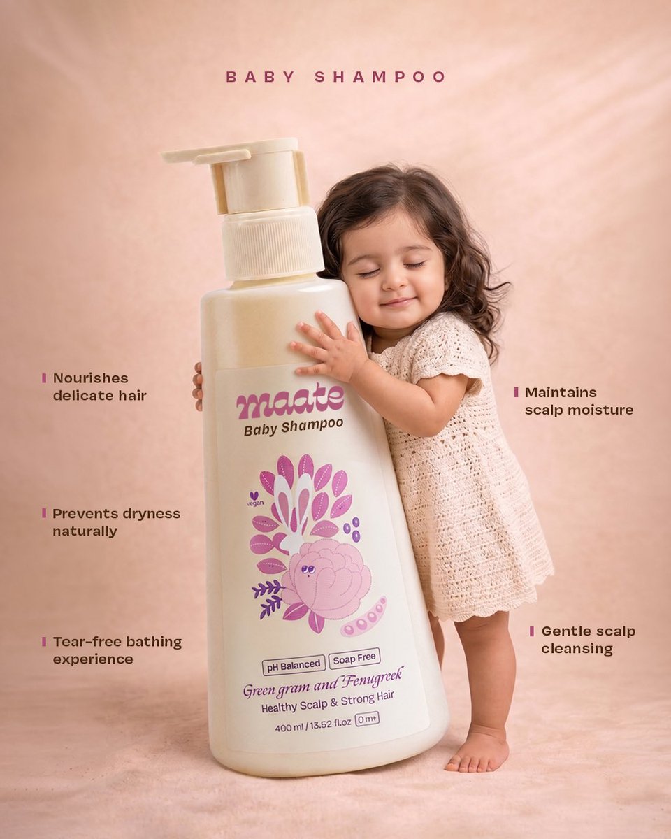 MaateMaldives's tweet photo. Keep your little one’s hair fresh, soft &amp; clean with Maate’s gentle Baby Shampoo. Specially crafted for delicate scalps, it cleanses without drying &amp; keeps bath time happy even on the hottest days.

🌿 Gentle on delicate scalp
💧 Keeps hair soft &amp; fresh
🛡️ Safe for everyday use https://t.co/H5WNzkGFpo