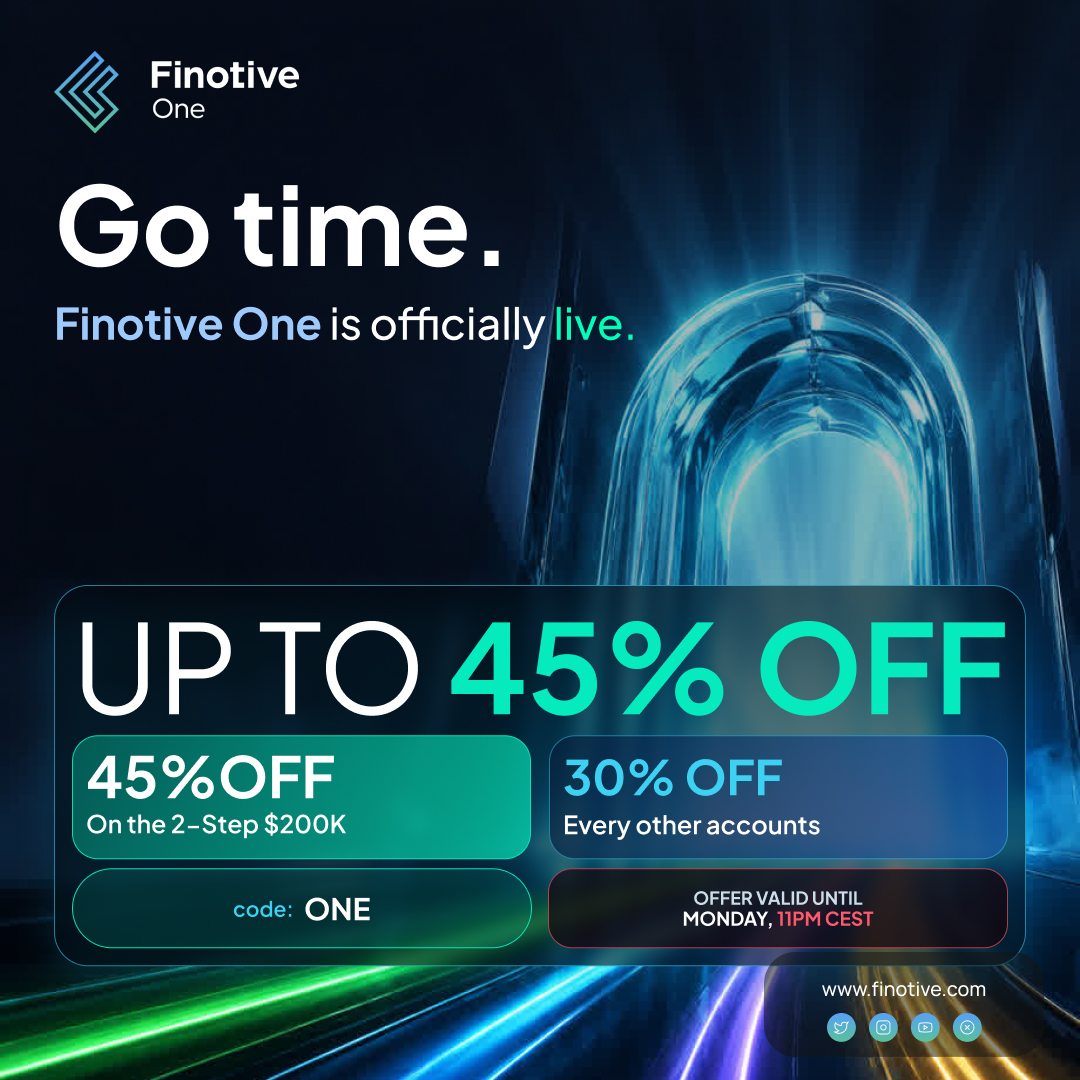 finotiveone's tweet photo. IT'S LIVE!
The Finotive One login just dropped: Funding, Markets, Pay, and Futures, all under one account.
And we're not celebrating quietly: 45% off the 2-Step $200K, 30% off everything else.
Code: ONE. Ends Monday 11 PM CEST.
https://t.co/CXaRSdv8Nw
#FinotiveOne https://t.co/Vc1dZ06xuK