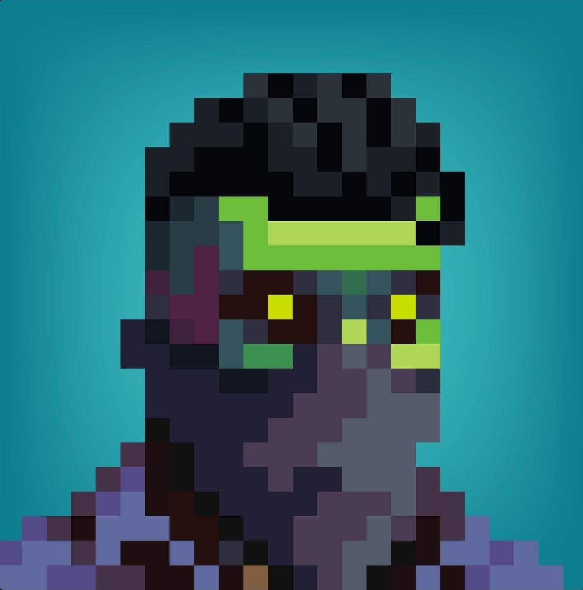 FunnymanRance's tweet photo. GA Legends 
Have a magnificent day. 

Meet Ed, a Genuine Undead Legend. 

Today I completed the bandana trio with the blue zombie bandana this morning 🔥🔥
🟥🟦🟩
Red Blue Green Bandanas 
Bandanas matching the BG too 🔥🔥 https://t.co/l6yjO0os4I