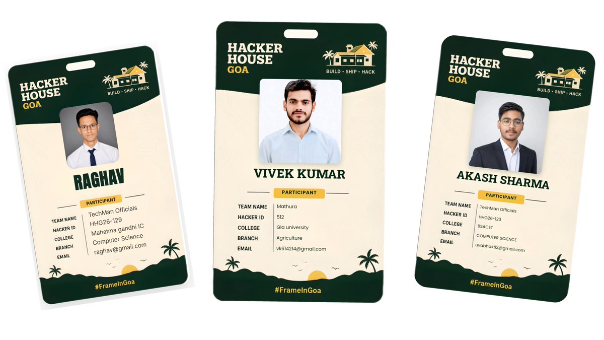 Akash_sharma_g's tweet photo. 🚀 Built a Hacker House Goa ID Card Generator 🎉

Excited to share my latest project, developed as part of the Hacker House Goa task.

🔗 Live Demo: https://t.co/2Xvjn4rbVL

💻 GitHub Repository: https://t.co/Bh9wz4jqsh
#FrameInGoa @hhg https://t.co/ful6qXCAPI