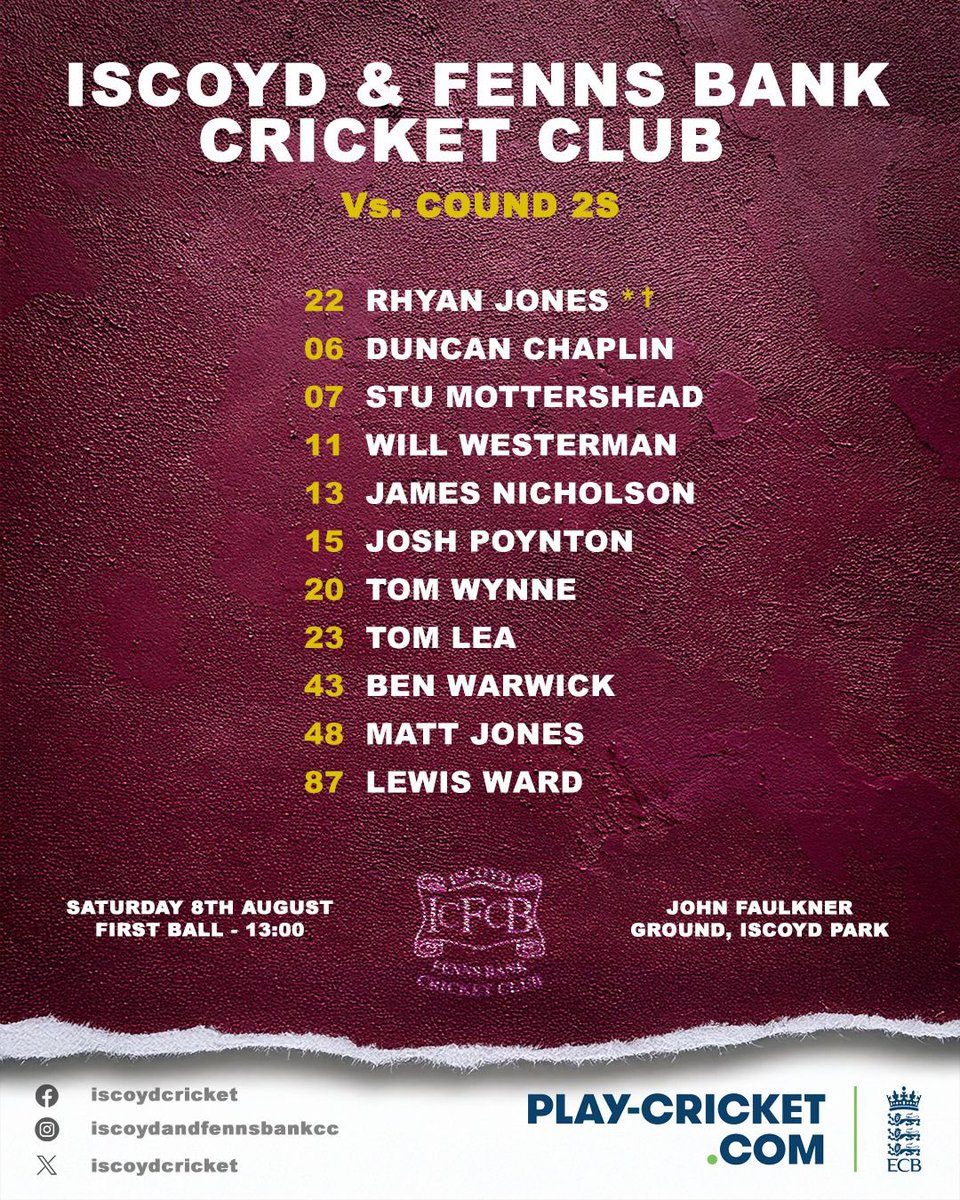 Iscoydcricket's tweet photo. Back at home tomorrow as we welcome Cound to the John Faulkner ground #IFBCC @lords__cricket @ShropCCLeague https://t.co/srsEJerQ9U