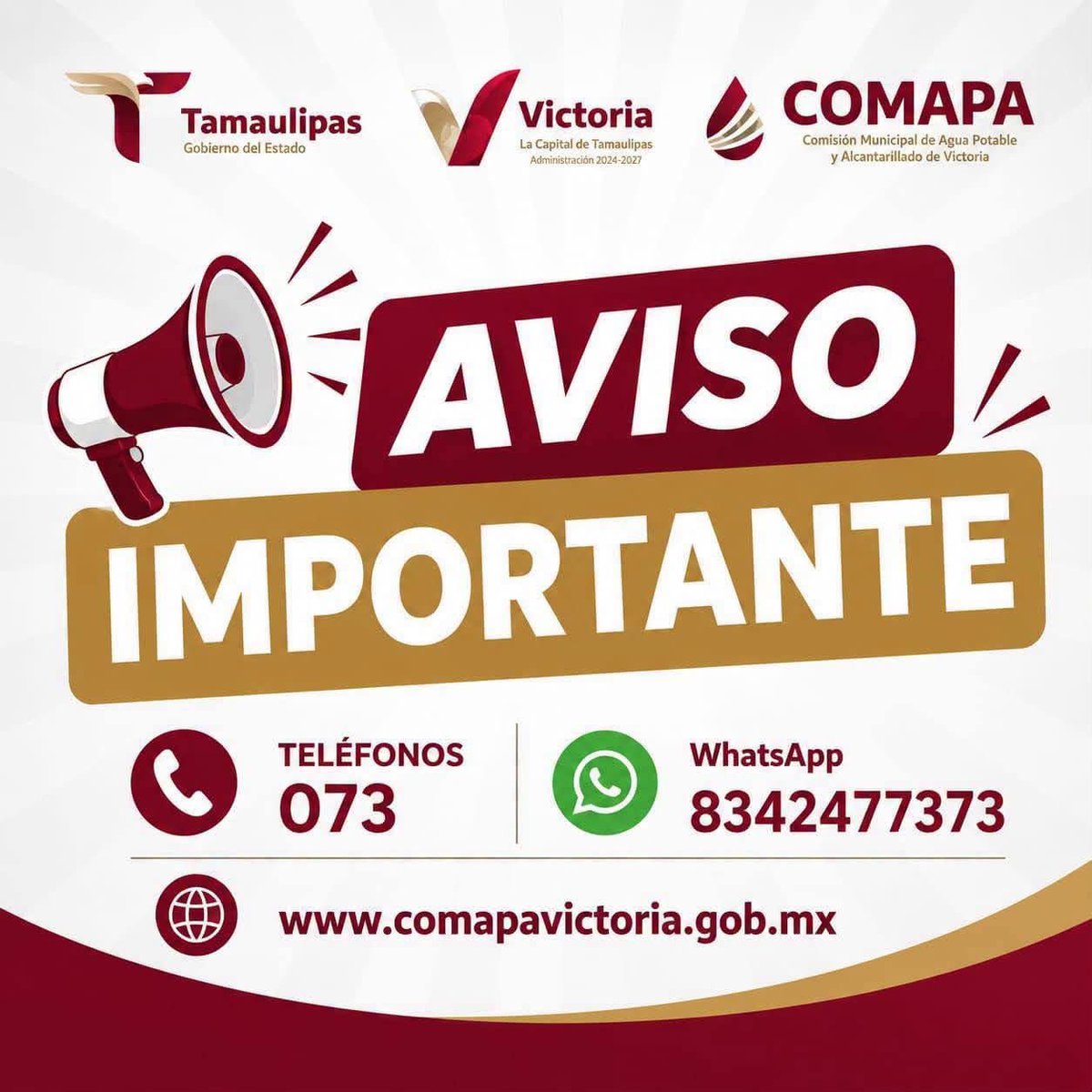 fuente_noticias's tweet photo. ✍️ #TomeNota #CiudadVictoria

¡Sin agua 127 colonias y fraccionamientos de Victoria este viernes por trabajos en planta potabilizadora!
 https://t.co/nB00nuLzAp https://t.co/n8MdbkPeY8