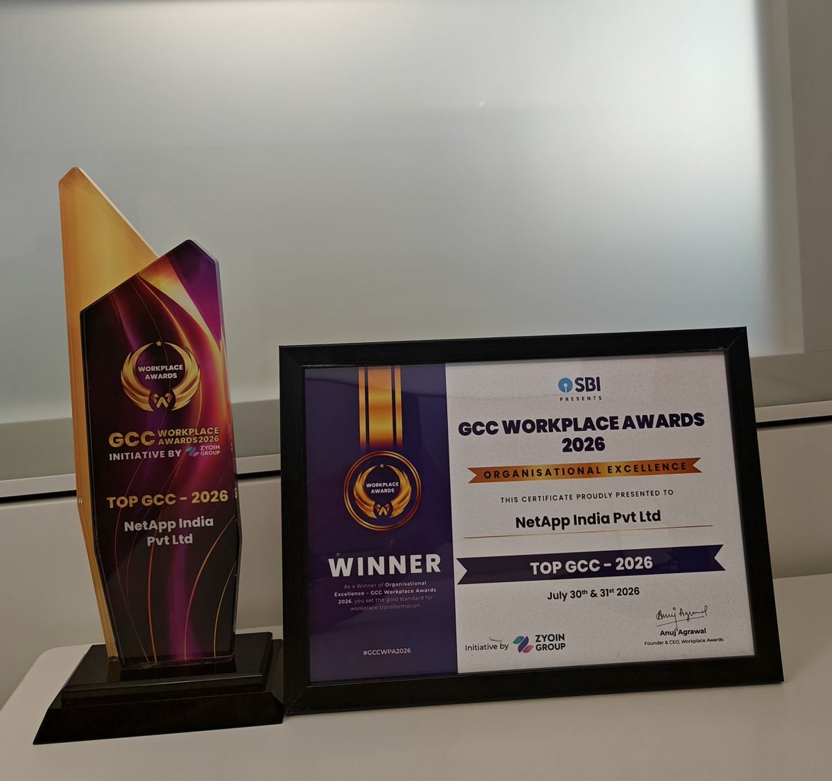 LifeAtNetApp's tweet photo. 🇮🇳 NetApp India has been named one of the Top GCCs of 2026 at the GCC Workplace Innovation Summit & Awards 2026. A MASSIVE shoutout to our Vasanthi Ramesh for participating as a keynote speaker at the event! 👏
https://t.co/hRW6jf3xST
#NetApp #LifeAtNetApp #WhyNetApp https://t.co/5A1PEIfjzv