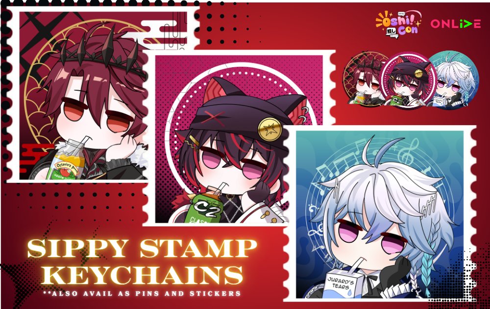pandorawasthere's tweet photo. [OshiLive Catalogue 1/?]

Silly Sippy Boys 🦖 ထ ☠️❤️‍🩹 (Batch 1)
Designs are available as acrylics, pins and stickers

DM to reserve po!
#oshicon2026 #onlive2026
(What are they drinking? yeah you're reading that right) https://t.co/fMcRnLquEw