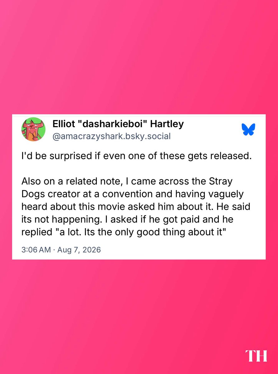 ToonHive's tweet photo. The planned ‘Stray Dogs’ horror movie is reportedly no longer moving forward at Paramount Animation.

According to a fan who recently met comic creator Tony Fleecs at a convention, Fleecs confirmed the project “is not happening.” https://t.co/6X3Yot9eh8