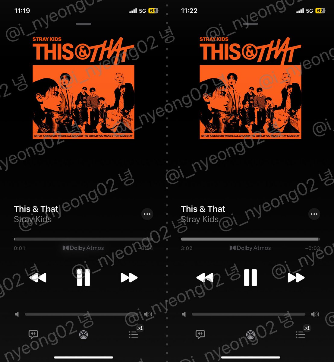 i_nyeong02's tweet photo. 26.08.07 23:00 (2/2)
플로 애플뮤직 유튜브뮤직
#StrayKids #스트레이키즈
#THIS_AND_THAT
#This_and_That_BurningTime https://t.co/uRrw4BfJXB