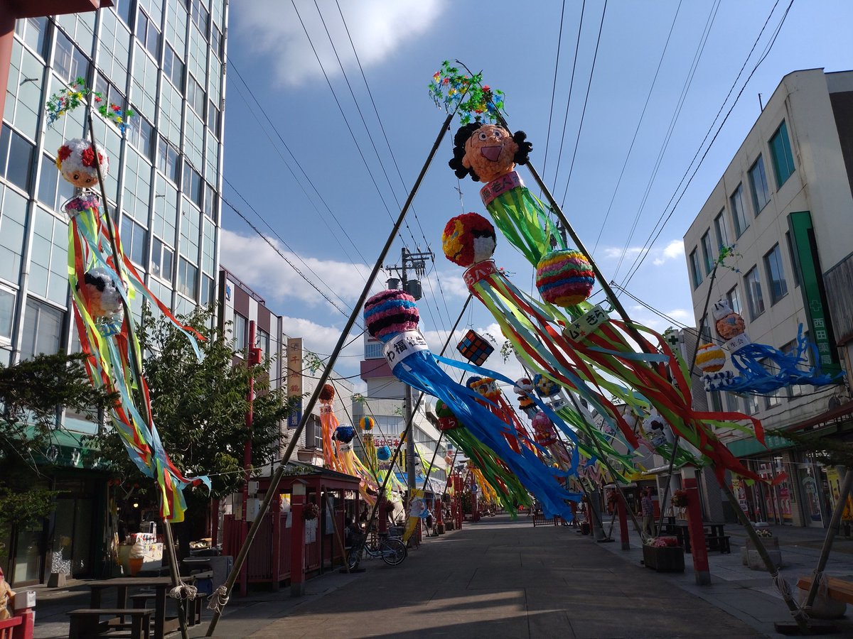 oharikomio's tweet photo. 勤務前、銀座通り商店街の「七夕まつり」へ。くす玉見学です。形状がフリーダムなものも有りました。三番館前は夕方から開催、子供盆踊りの準備も。
#旭川市 https://t.co/E4XqZZvwFm