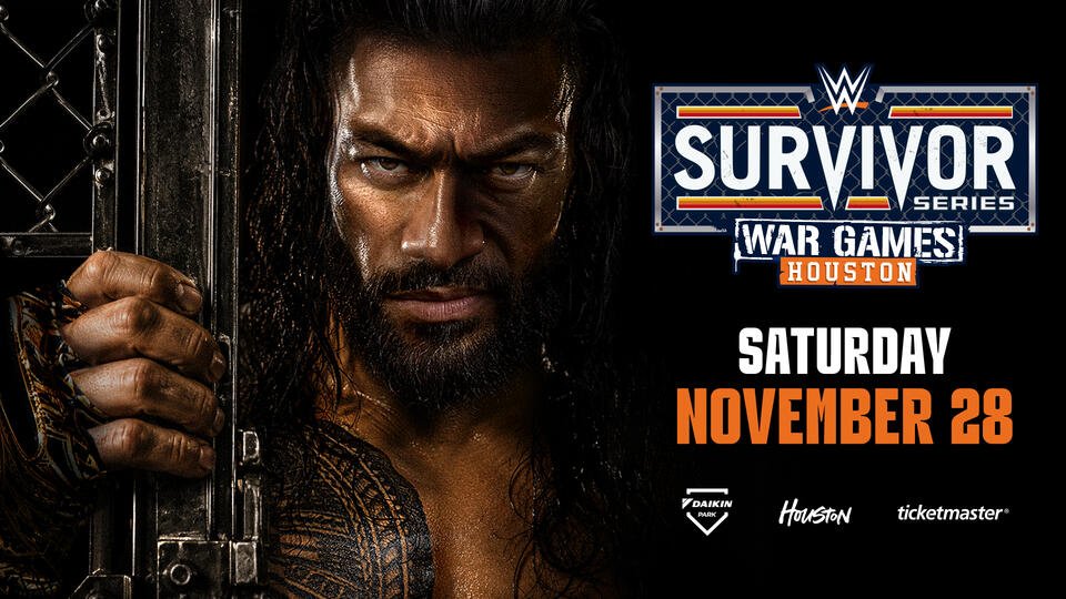 LuigiWrestling's tweet photo. El póster oficial de Survivor Series WarGames en Houston. Con Roman Reigns como protagonista. https://t.co/gmeLcMnbEC