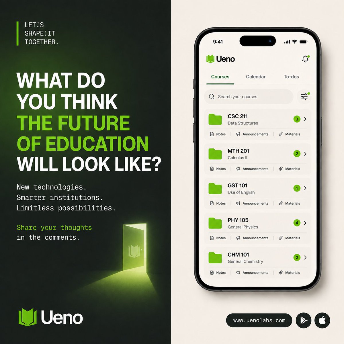 Useueno's tweet photo. What do you think the future of education will look like?

We know the future is Ueno.

#WhyUENO #InstitutionalIntelligence #DigitalTransformation #HigherEducation #BuildingInPublic https://t.co/PGcsIIRShI