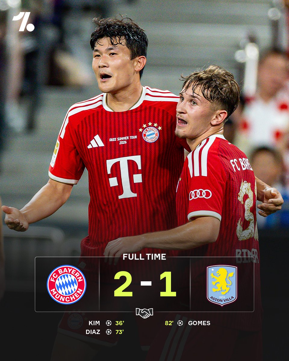 FCOneFootball's tweet photo. 🔚 FULLTIME
🔴 Bayern 2-1 Aston Villa 🔵
▪️ Bayern Munich get the better of Villa in their pre-season friendly.
#AudiFCBTour #FCBAVL https://t.co/P3tIw7VfE8