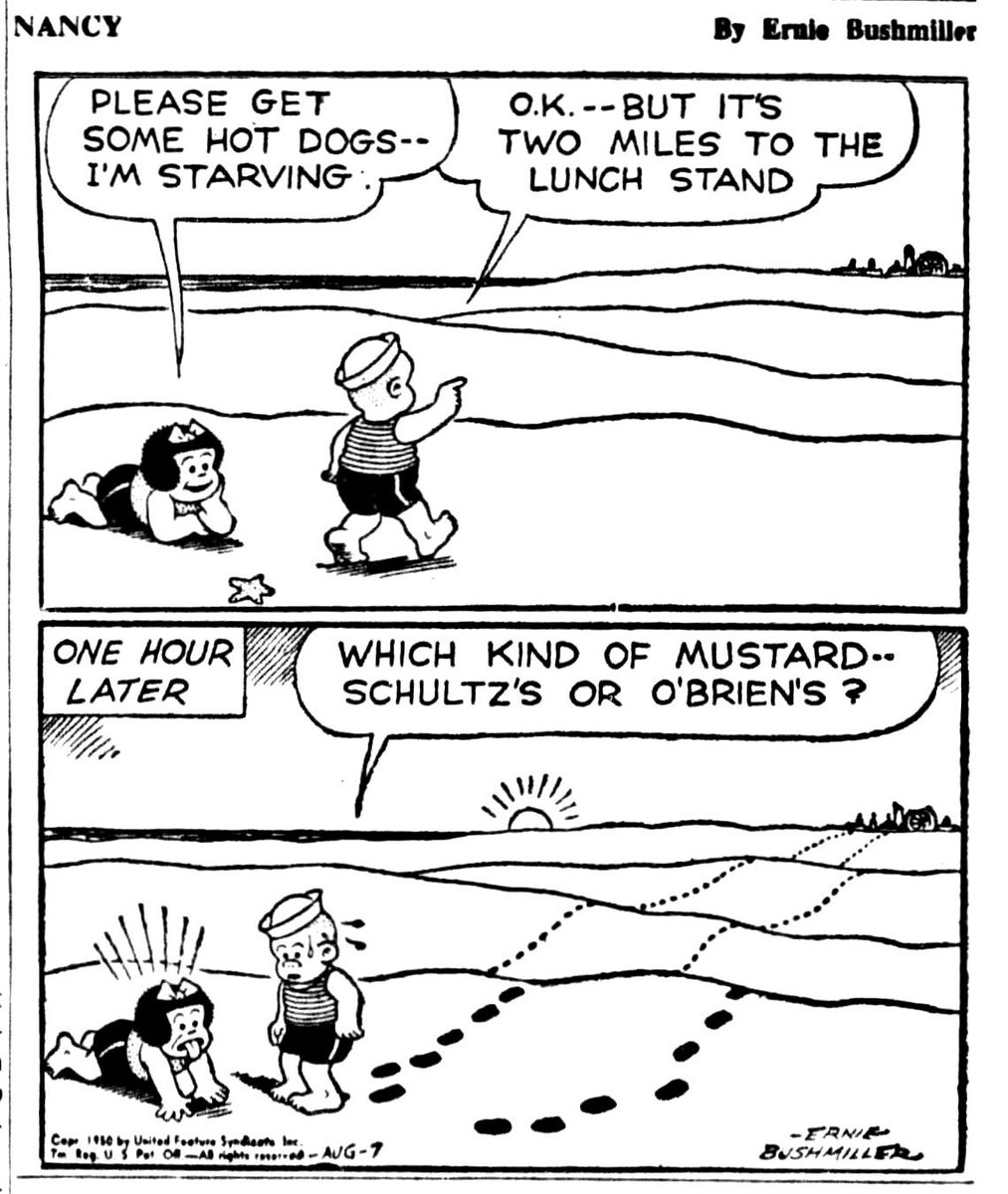 JohnnyCallicutt's tweet photo. Nancy By Ernie Bushmiller 
August 07,1950 https://t.co/qllUTiGvn1