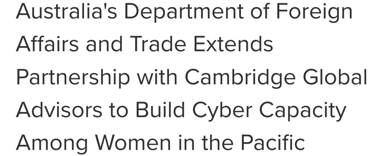womenknowcyber's tweet photo. Today's Thought: Australia's DFAT has awarded Cambridge Global Advisors a second phase of the Pacific Women in #Cyber initiative. @k8em0 @cybersecmeg @KimZetter @editingemily @ivanastradner - What do you think?

https://t.co/B2zm6jh8sf https://t.co/93uLkj8Zmf