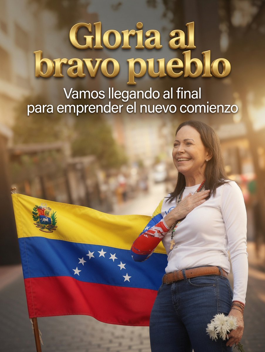 devorahsasha's tweet photo. Yo acompaño a María Corina Machado @MariaCorinaYA . 
Ella está sin dudas en el alma de 95% de los venezolanos 🇻🇪 y el que diga lo contrario, se encuentra viendo otra película. 
🎥 Con la ayuda del nuestro aliado más fuerte EEUU 🇺🇸 , y como ella misma señala: el único que puso en peligro la vida de sus ciudadanos para liberar a Venezuela del yugo de este conglomerado criminal , nuestra nueva historia será escrita. 
Amén 🙏 
Dios está en control 🙏🇻🇪🇺🇸💛💙❤️